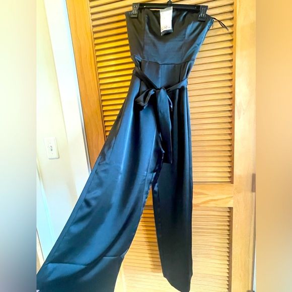 H&M satin black jumpsuit size 2 - Picture 1 of 3